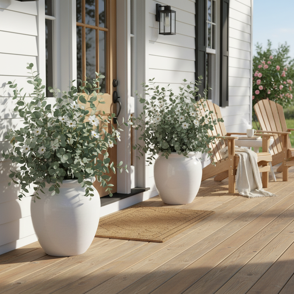 The Real Difference Between Real and Faux Eucalyptus Bundles for Outdoor Porch Planters — And Which One Fits Your Space