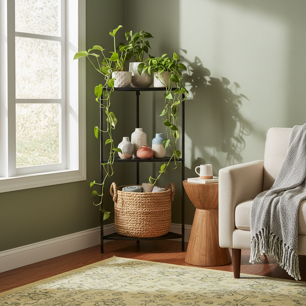 What Generic Furniture Cannot Do: Awkward Empty Corners, Where a Decorative Corner Shelf for Living Room and Patio Takes Over