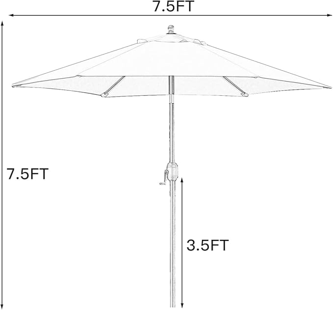 Sunnyglade 7.5' Patio Umbrella Outdoor Table Market Umbrella wit