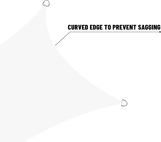 LOVE STORY Right Triangle 6'x8'x10' Waterproof Sun Shade Sail Canopy UV Block for Outdoor Patio Backyard Carport,White(We Make Custom Size)