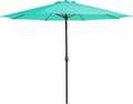 MEWAY 12ft Patio Umbrella Outdoor Table Umbrellas with Crank, Market Umbrella 8 Sturdy Ribs for Deck, Garden, Pool and Backyard, Turquoise
