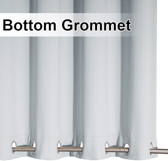NICETOWN 2 Panels Outdoor Curtains for Patio Waterproof Grommet Top & Bottom, Windproof Thermal Insulated Heat & Sound Blocking Outdoor for Pergola Gazebo, Greyish White, W84 x L84