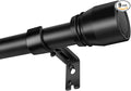 1” Diameter Curtain Rods Itself is 30 to144 inch 1 Pack Fit 30-142 inch, 66 to 120 inch Window with Heavy Duty Adjustable Rod Matte Black Splicing Metal Extra Long Curtain Rod for Windows