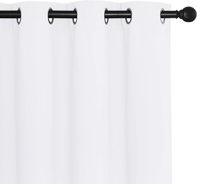 NICETOWN Blackout Room Divider Curtains for Sliding Glass Doors 102 Inches Long 1 Panel, Extra Wide Curtains for Doorway Patio Bedroom Living Room (White, 80Wx102L, 1 Panel)