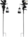 Solar Fairy Garden Stake Decorative Lantern Outdoor Waterproof, 2-Pack Solar Courtyard Lawn Decorative Lights, Outdoor Garden Statue Lights (Multicolour)