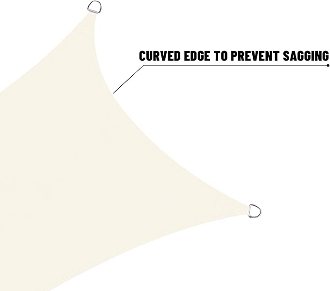 LOVE STORY Triangle 9'x9'x9' Waterproof Sun Shade Sail Canopy UV Block for Outdoor Patio Backyard Carport,Cream(We Make Custom Size)