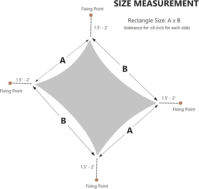 AsterOutdoor Sun Shade Sail Rectangle 10' x 13' UV Block Canopy for Patio Backyard Lawn Garden Outdoor Activities, Cream