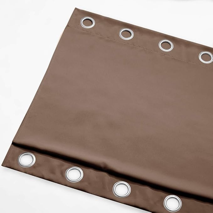 NICETOWN Outdoor Curtain for Patio Waterproof, Thermal Insulated Top and Bottom Grommets Blackout Indoor Outdoor Drape, Windproof and Keep Privacy for Pergola (1 Panel, W52 x L95 inch, Tan-Khaki)