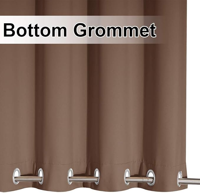 NICETOWN Outdoor Curtain for Patio Waterproof 84" W by 95" L, Thermal Insulated Rustproof Steel Top and Bottom Grommets Blackout Indoor Outdoor Drape, Windproof & Keep Privacy, 1 Panel, Tan-Khaki