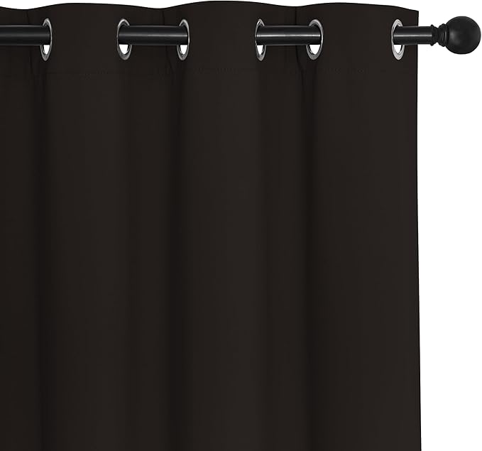 NICETOWN Blackout Sliding Door Curtains 84 Inch Length, Extra Wide Room Divider Grommet Energy Saving Thermal Insulated Curtain for Patio Door Window(W80 x L84, 1 Panel, Toffee Brown)