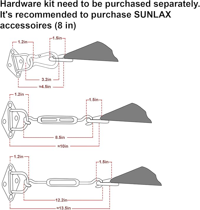 SUNLAX Sun Shade Sail 16' x 20' Brown Rectangle Canopy Sail Shade Cover UV Block Permeable Sunshade Outdoor for Patio Backyard (We Make Custom Size)