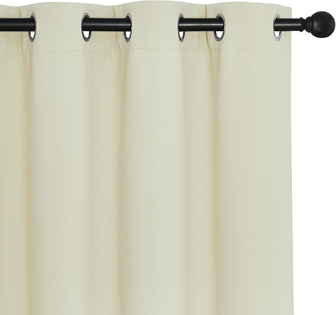 NICETOWN Blackout Patio Curtains 100 x 144 Inches Long for Sliding Door Extral Wide Blackout Curtain Panels Thermal Insulated Room Divider - Grommet Top, 100" W x 144" L, 1 Panel, Beige