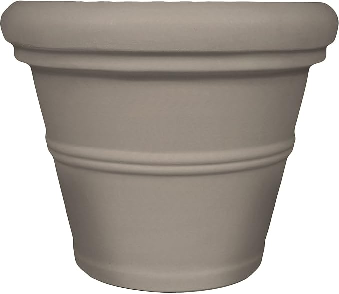 Tusco Products Rolled Rim Garden Planter, 36-inch, Safari