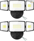 Onforu 2 Pack 75W Flood Lights Outdoor, 7000LM LED Flood Lighting Outdoor Switch Controlled, IP65 Waterproof Exterior Floodlight Fixture with 3 Adjustable Heads, 6500K Security Light for Garage Yard