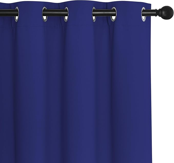 NICETOWN Navy Blue Blackout Curtains for Bedroom 72 Inches Long, Thermal Insulated Room Darkening Grommet Window Curtains for Living Room Nursery, 66 inch x 72 inche, 1 Panel