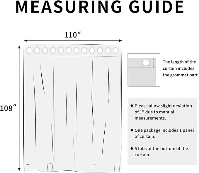 Easy-Going Linen Look Outdoor Curtains Waterproof Windproof Porch Curtains, Soft Thicken Outdoor Privacy Curtains for Patio, Gazebo, Grommet Top and Tab Bottom Drape, 1 Panel, 110x108 inch, Grey