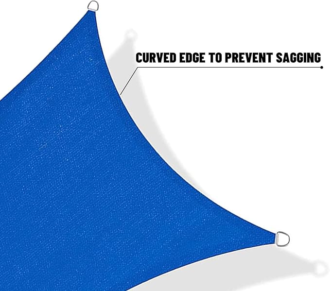 SUNNY GUARD Sun Shade Sail 10'x10'x14' Right Triangle Blue UV Block Sunshade for Backyard Yard Deck Patio Garden Outdoor Activities and Facility(We Make Custom Size)