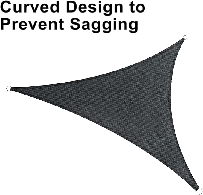 LOVE STORY Custom Size 14'x16'x16' Graphite Grey Sun Shade Sail Triangle Sunshade Fabric Awning Canopy for Patio Backyard Carport Pergola (Customized)