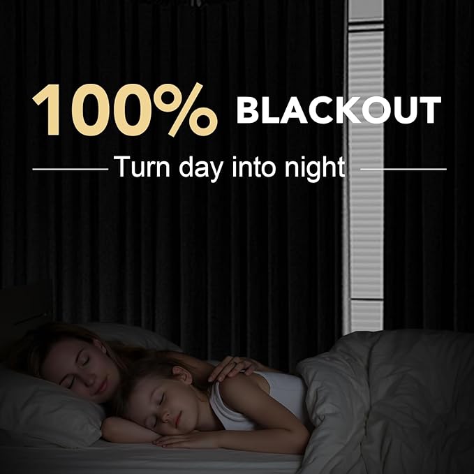 H.VERSAILTEX 100% Blackout Curtains for Bedroom Thermal Insulated Linen Textured Curtains Heat and Full Light Blocking Drapes Living Room Curtains 2 Panel Sets, 42x54 Inch, Bleached Sand
