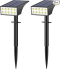 Solar Lights Outdoor Waterproof, Solar Spot Lights- 2 Pack/4 Mode LED Spotlights 2-in-1 Auto On/Off Powered Landscape Lighting for Outside Yard Wall Garden Path Driveway, Cool White
