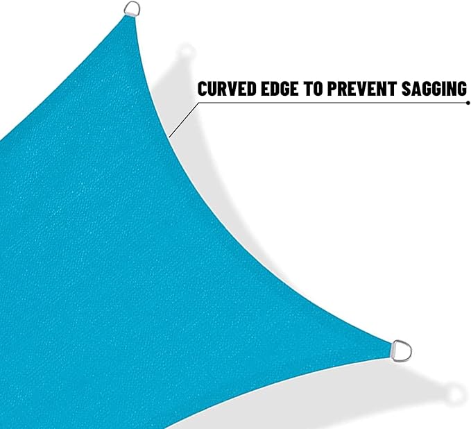 SUNNY GUARD Custom Size 12'x24' Turquoise Blue Sun Shade Sail Rectangle UV Block Shade for Backyard Yard Patio Deck Garden(Customized)
