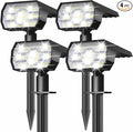 NYMPHY Solar Lights Outdoor Waterproof IP68, 56 LED 3 Lighting Modes Solar Powered Garden Yard Spot Solar Lights for Outside Landscape- 4 Pack (Cool White)