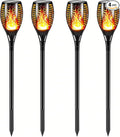 4 Pack Outdoor Solar Flame Light,Solar Lights Outdoor for Garden Decorations with Flickering Flame,IP65 Waterproof Solar Powered Yard Lights Torch Light for Lawn Patio Pathway (Warm White)
