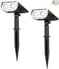 Linkind Solar Lights Outdoor StarRayS, Bright Solar Spot Lights Outdoor, IP67 Waterproof Spotlights for Garden Yard Landscape Walkway Patio Tree (Daylight, 2 Pack)