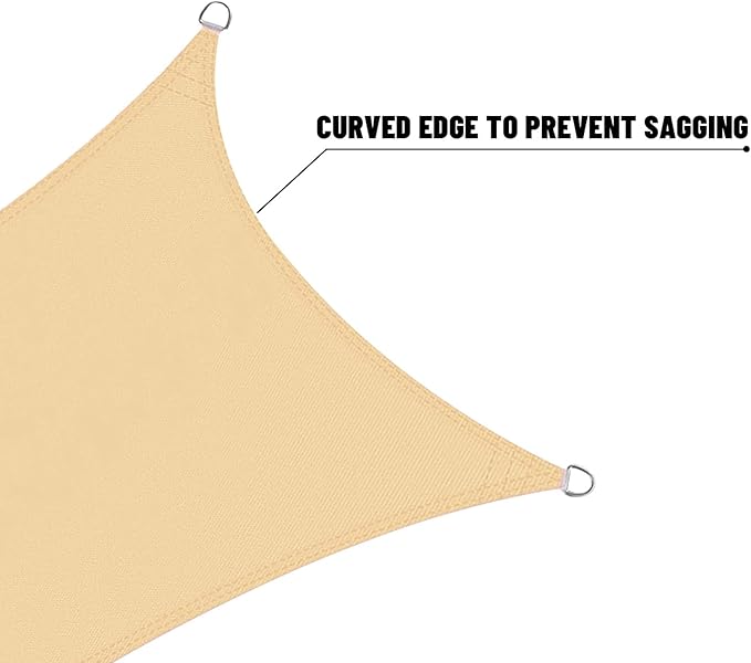 LOVE STORY Right Triangle 13'x13'x18.4' Waterproof Sun Shade Sail Canopy UV Block for Outdoor Patio Backyard Carport,Sand(We Make Custom Size)