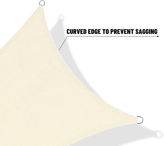 SUNNY GUARD Custom Size 11'x24' Rectangle Butter Cream UV Block Sunshade for Backyard Yard Deck Patio Garden Outdoor Activities and Facility(Customized)