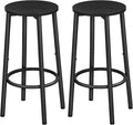 HOOBRO Bar Stools, Set of 2 Bar Chairs, Kitchen Round Height Stools with Footrest, Breakfast Bar Stools, Sturdy Steel Frame, for Dining Room, Kitchen, Party, Easy Assembly, Rustic Brown BK03BY01N1