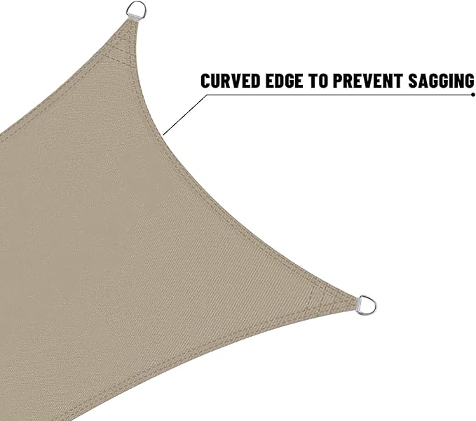 LOVE STORY Rectangle 9'x16' Waterproof Sun Shade Sail Canopy UV Block for Outdoor Patio Backyard Carport,Taupe(We Make Custom Size)