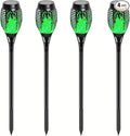 4 Pack Outdoor Solar Flame Light,Solar Lights Outdoor for Garden Decorations with Flickering Flame,IP65 Waterproof Solar Powered Yard Lights Torch Light for Lawn Patio Pathway (Green)