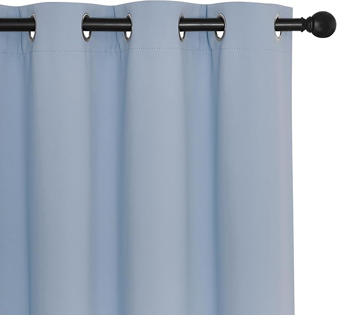 NICETOWN Patio Door Curtain Sound Blocking, Bedroom Privacy Room Divider Curtain, Thermal Insulated Blackout Closet Sliding Door Shade (1 Panel, 100" Wide x 120" Long, Vintage Blue)
