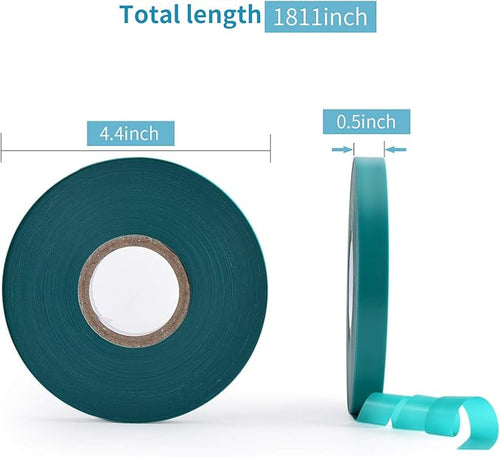 2 Pcs 150 Feet x 1/2" Wide Stretch Tie Tape Green Plant Garden Tie, Garden Vinyl Stake for Branches, Climbing Planters, Flowers