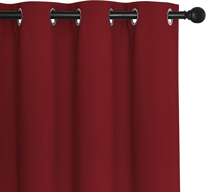 NICETOWN Blackout Room Divider Curtains for Sliding Glass Doors 102 Inches Long 1 Panel, Extra Wide Curtains for Doorway Patio Bedroom Living Room (Burgundy Red, 80Wx102L, 1 Panel)