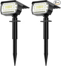 Solar Spot Lights Outdoor, [57 LED/2 Pack] Solar Lights Outdoor IP65 Waterproof, 3 Modes Solar Powered Landscape Spotlights for Garden Yard Outside Patio Pathway Pool(Cold White)