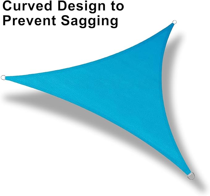LOVE STORY Custom Size 12'x18'x21.6' Turquoise Blue Sun Shade Sail Right Triangle Sunshade Fabric Awning Canopy for Patio Backyard Carport Pergola (Customized)
