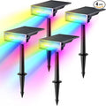 Consciot Solar Spot Lights Outdoor, Adjustable 170° Solar Outdoor Light, 7 Multicolored Garden Light Waterproof IP65, Landscape Lighting for Yard Pool Garden Tree, 4 Pack