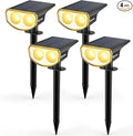 Kyosho Solar Outdoor Lights Waterproof IP67, 38 LEDs Solar Spot Lights Outdoor, 2-in-1 Landscape Spotlight with 3 Modes for Lawn, Pathway, Yard, Pool, 4 Pack