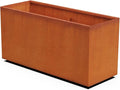 Plantercraft Large Rectangular Planters for Outdoor Plants - 48x18x24 Extra Large Corten Steel Planter Box for Patio Divider or Raised Garden Bed | Weathering Steel Metal Planter