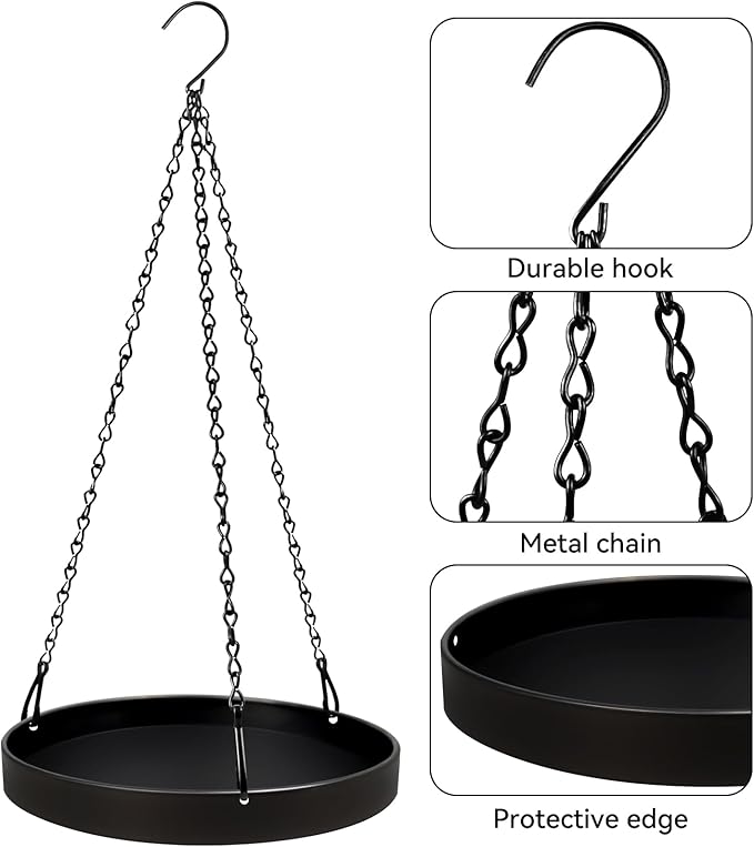 Plant Hanger Indoor Outdoor, Hanging Planter Baskets for Outdoor Indoor Plants, Hanging Plant Holder Plant Shelf Metal Window Plant Hanger, 3 Pack