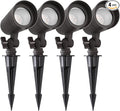 3CCT LED Landscape Lights with Connectors, 12V Low Voltage, 3000K/4000K/5000K Selectable, 3W, 200LM, Outdoor Waterproof Garden Pathway Lights Wall Tree Flag Spotlights with Spike Stand, 4 Pack