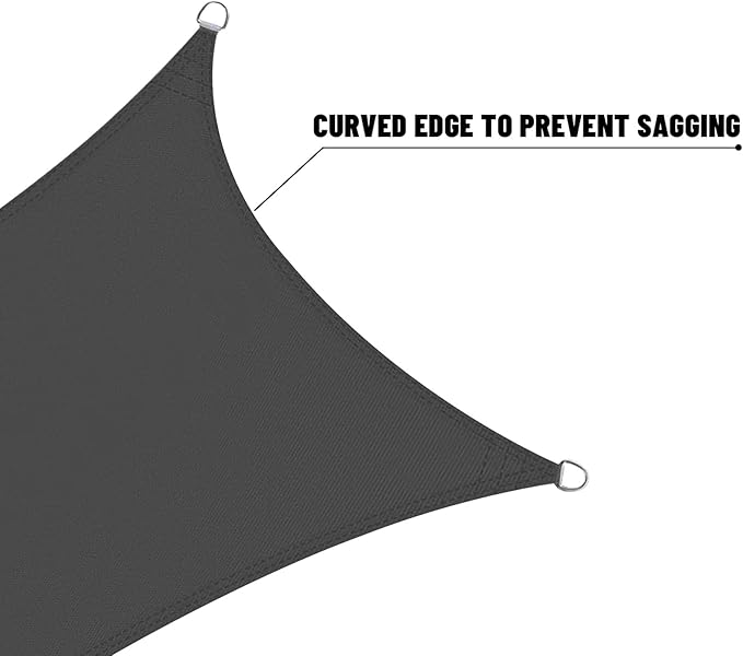 LOVE STORY Rectangle 8'x20' Waterproof Sun Shade Sail Canopy UV Block for Outdoor Patio Backyard Carport,Dark Grey(We Make Custom Size)