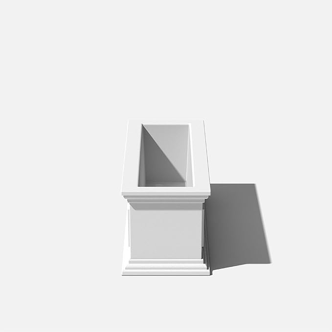 Veradek Brixton Window Box Plastic Planter - Large Rectangular Planter for Outdoor Balcony/Windowsill | Crack-Resistant All-Weather | Classic Estate Design for Flowers, Herbs, Succulents