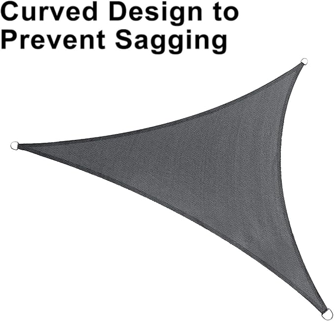 LOVE STORY Custom Size 17'x17'x17' Dark Grey Sun Shade Sail Triangle Sunshade Fabric Awning Canopy for Patio Backyard Carport Pergola (Customized)