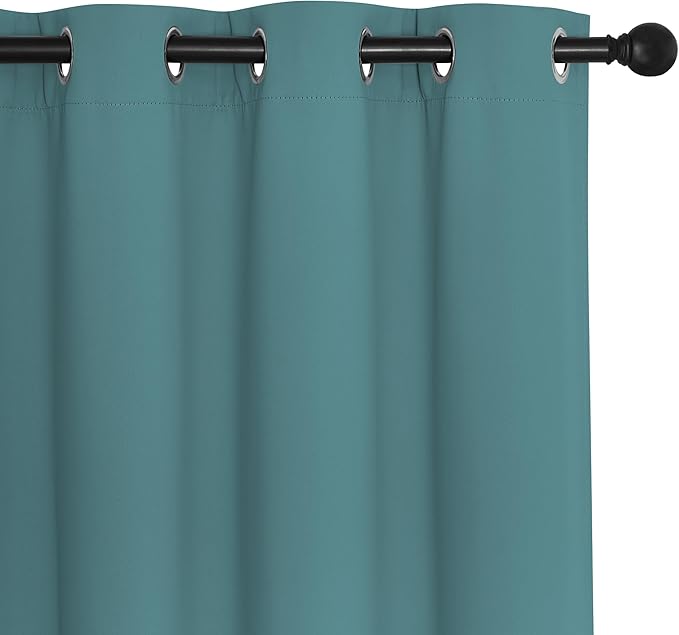 NICETOWN Door Curtain for Closet Doors 80 Inches Long 1 Panel, Blackout Doorway Curtain for Open Closet Bedroom, Room Divider Living Room for Privacy (Sea Teal, 1 Panel, 46W x 80L)