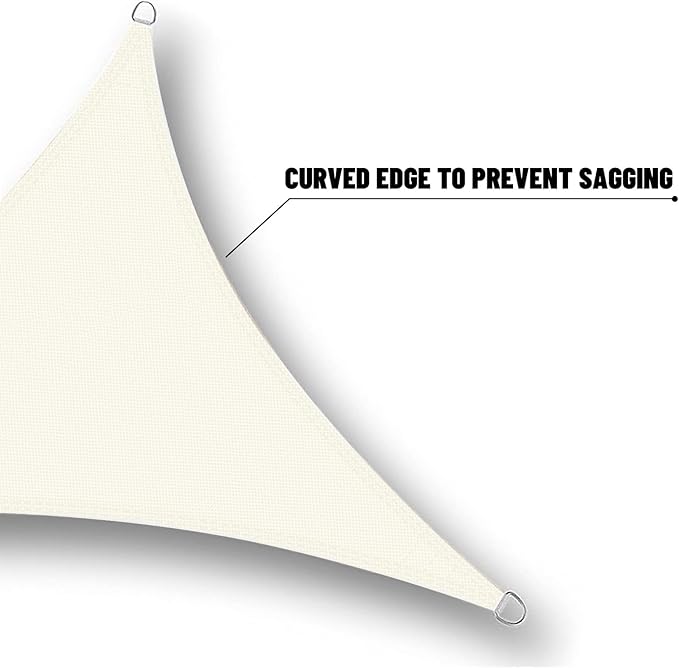 SUNNY GUARD Waterproof Sun Shade Sail 10'x14'x17.2' Cream Right Triangle UV Block Sunshade for Backyard Yard Deck Patio Garden Outdoor Activities and Facility(Customized)