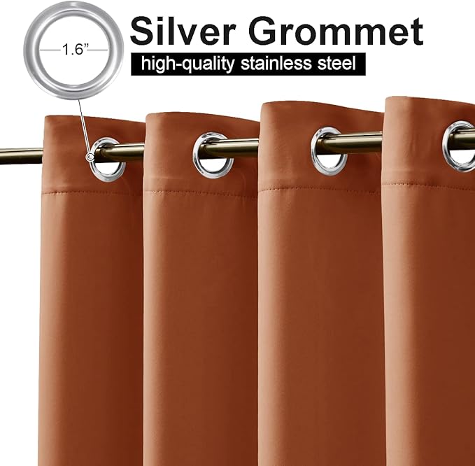 NICETOWN Patio Outdoor Waterproof Curtain, Rustproof Grommet Thermal Insulated Blackout Outdoor Drape Privacy Blinds for Porch/Yard, Mecca Red, 1 Panel, W52 x L120