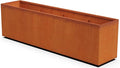 Plantercraft Large Rectangular Planters for Outdoor Plants – 84 Inch Corten Steel Planter, Extra Large Outdoor Planter Box for Modern Patio & Landscape, Metal Raised Garden Bed